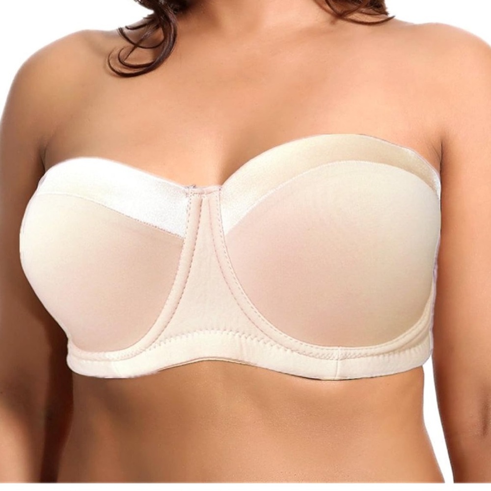 NWT Women's Strapless Bandeau Plus Size 3-Way With Back Extra Extension Bra